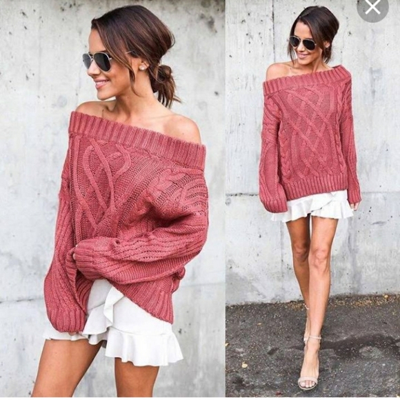 Wishlist Sweaters - Wishlist Off the Shoulder Sweater